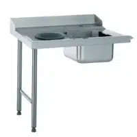 Table d'entrée standard avec bac et TVD raccordable à droite largeur 760 mm
