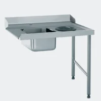 Table d'entrée standard avec bac et TVD raccordable à gauche largeur 760 mm