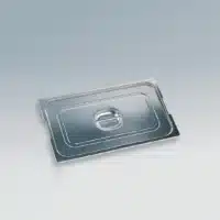 Couvercle inox GN 1/4 avec encoches pour anses fixes ou rentrantes