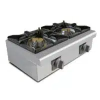 Réchaud gaz à poser en acier inox 2 feux 6+6 kW