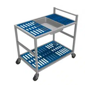 Chariot HACCP, en inox aisi 304, profondeur 625 mm