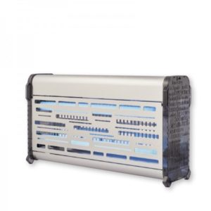 Exterminateurs d'insectes 2 x 15 W, carter inox à néons, protection 80m²