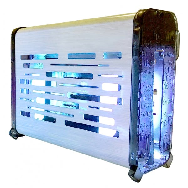 Carter inox avec lampes à économie d'energie et glu, 230V Mono
