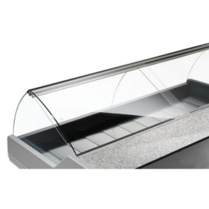 Fermeture arrière en flex pour vitrine réfrigérée d'exposition poisson L 3500 mm