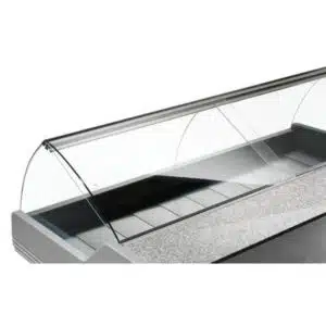 Fermeture arrière en flex pour vitrine réfrigérée d'exposition poisson L 3500 mm