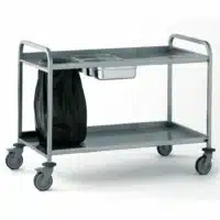 Chariot à desservir avec 3 bacs à couverts inox GN 1/3 hauteur 920 mm