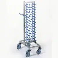 Chariot porte-assiettes garnies 2 piles : 30 assiettes longueur 420 mm