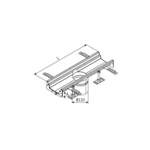 Modul 125 elément de sortie centré, DN110 sans pente, sans cloche siphoide, sans couverture, L 500mm H 50mm