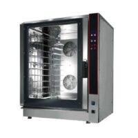 Four mixte à injection directe avec commandes latérales en inox, 10 niveaux, 380 V TRI+N