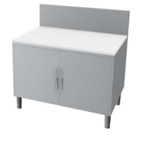 Meuble pour découpe de meule fromagère, 2 portes battantes avec loqueteau, hauteur 750 mm