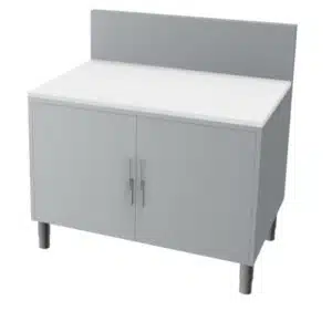 Meuble pour découpe de meule fromagère, 2 portes battantes avec loqueteau, hauteur 750 mm