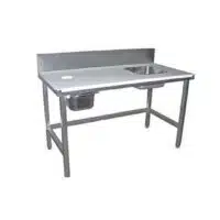 TABLE DE PREPARATION POISSON ADOSSEE 1500 X 600 X 850 MM SUR MESURE