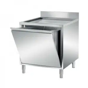 Meuble poubelle dessus égouttoir, façade basculante, profondeur 700 mm