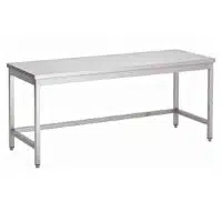 Table centrale sans tablette inferieure inox AISI 430 L 1000 x P 800 mm