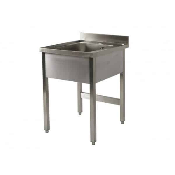Plonge démontable 1 bac sans égouttoir, L 700 x P 700 x H 900 mm
