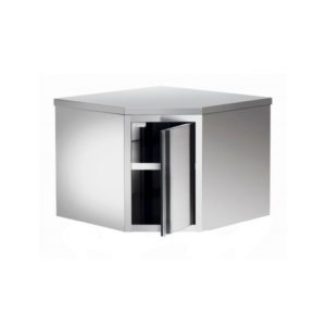 Armoire suspendue d'angle, acier inox, L 700 x 700x H 400x600 mm