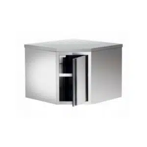 Armoire suspendue d'angle, acier inox, L 700 x 700x H 400x600 mm
