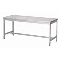 Table de travail inox sans sous-tablette renfort au milieu L 1400 x P 650 x H 900 mm, sur mesure