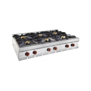 Cuisinière à gaz sans four, ligne 900, modèle TEJO, 6 brûleurs