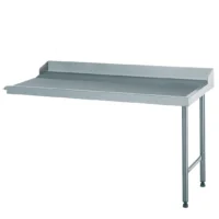 Table de glissement avec plage arrière et dosseret sur-mesure acier inoxydable 2 pieds largeur 760 mm