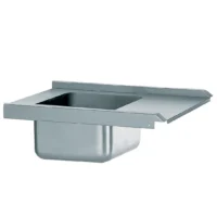 Table de pré-lavage standard avec bac en acier inoxydable longueur 800 mm raccordable à droite