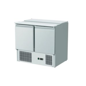 Saladette réfrigérée, +2 + 8 °C, 240 L, plan de travail inox