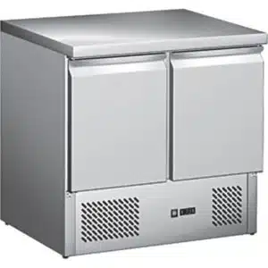 Saladette réfrigérée, +2 + 8 °C, 240 L, 210 W, plan de travail inox