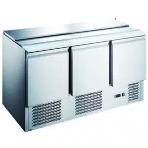 Saladette réfrigérée, +2 + 8 °C, 368 L, plan de travail inox