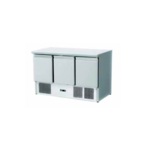 Saladette réfrigérée, +2 + 8 °C, 368 L, 400 W, plan de travail inox