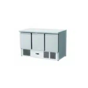 Saladette réfrigérée, +2 + 8 °C, 368 L, 400 W, plan de travail inox