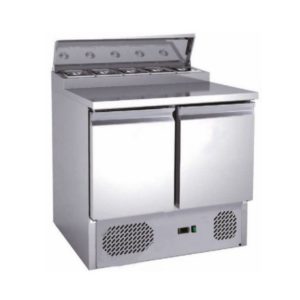 Saladette réfrigérée, +2 + 8 °C, 254 L, plan de travail inox