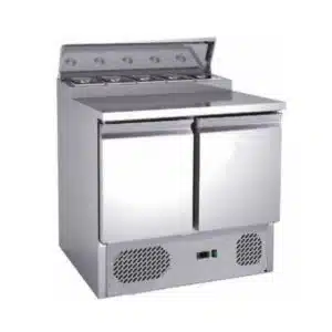 Saladette réfrigérée, +2 + 8 °C, 254 L, plan de travail inox