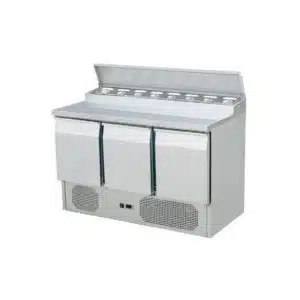 Saladette réfrigérée, +2 + 8 °C, 368 L, plan de travail inox