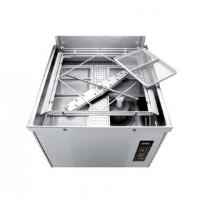 Lave-vaisselle à capot avec pompe de vidange, en acier inox AISI 304, 7100 W