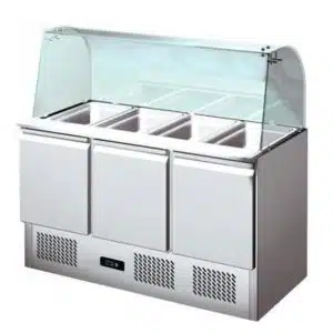 Saladette réfrigérée, +2 + 8 °C, 368 L, 3 portes