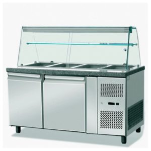 Saladette réfrigérée, -2 + 8 °C, GN 1/4 x 7, 290 W, 2 portes