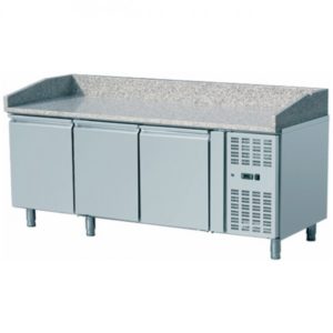 Table à pizza, -2 + 8 °C, 390 L, 210 W, surface en granit, 2 portes