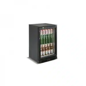 Desserte réfrigérée arrière de bar, 1 porte battante, 138 L, noir