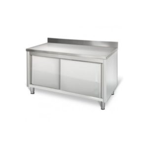 Placard inox, adossé, portes battantes, P 600 mm