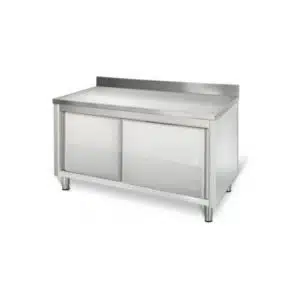 Placard inox, adossé, portes battantes, P 600 mm