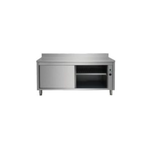 Placard chauffant, adossée, acier inoxydable, portes coulissantes, 30-90 °C, P 600 mm