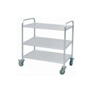 Chariot, acier inoxydable, 2 plateaux, L 800 x P 500 x H 940 mm