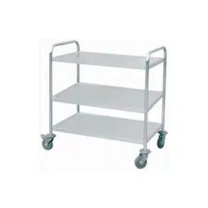 Chariot, acier inoxydable, 2 plateaux, L 800 x P 500 x H 940 mm