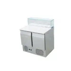 Saladette réfrigérée, +2 + 8 °C, 288 L, plan de travail granit, 2 portes