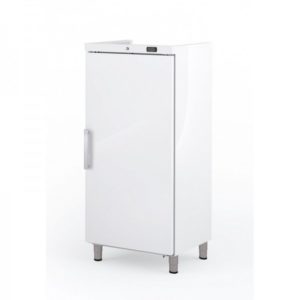 Armoire GN2/1 positive 1 porte, froid ventilé, RVG-501 Extérieur tôle plastifiée blanche