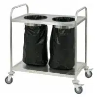 Chariot porte poubelle en inox