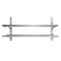 Etagère murale en acier inoxydable 2 niveaux profondeur 300 mm