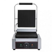 Machine à panini, en acier inoxydable, plaque en fonte rainurée, 2.2 KW