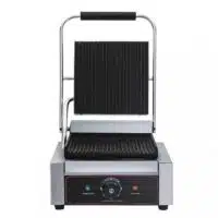 Machine à panini, en acier inoxydable, plaque en fonte rainurée, 2.2 KW