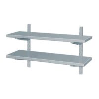 Etagère murale en acier inoxydable 2 niveaux profondeur 400 mm